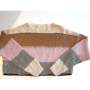 Saltwater Luxe Multicolor Color Block Crochet Sweater Size Small